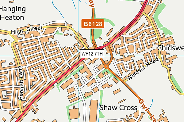 WF12 7TH map - OS VectorMap District (Ordnance Survey)