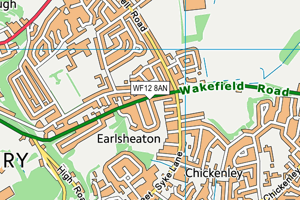 WF12 8AN map - OS VectorMap District (Ordnance Survey)