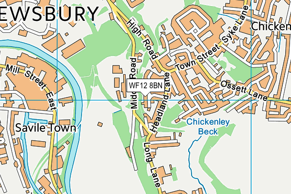 WF12 8BN map - OS VectorMap District (Ordnance Survey)