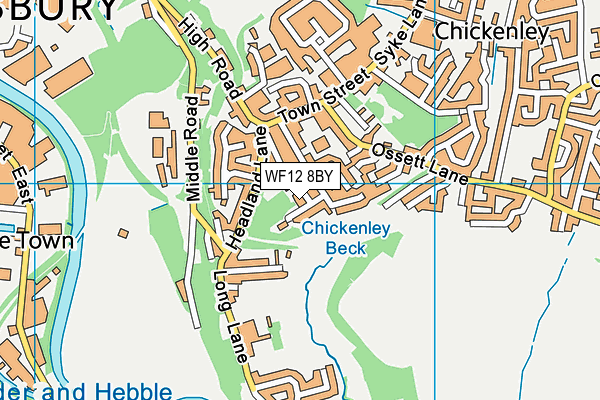 WF12 8BY map - OS VectorMap District (Ordnance Survey)