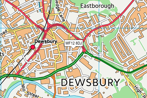 WF12 8DJ map - OS VectorMap District (Ordnance Survey)