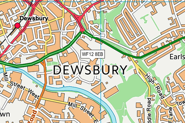 WF12 8EB map - OS VectorMap District (Ordnance Survey)