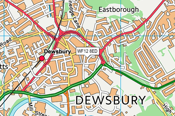 WF12 8ED map - OS VectorMap District (Ordnance Survey)