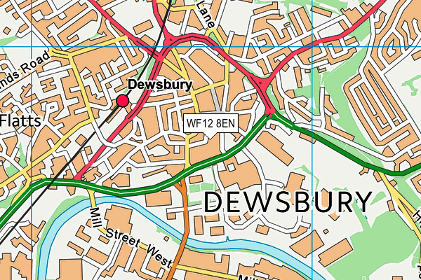 Dewsbury Sports Centre map (WF12 8EN) - OS VectorMap District (Ordnance Survey)