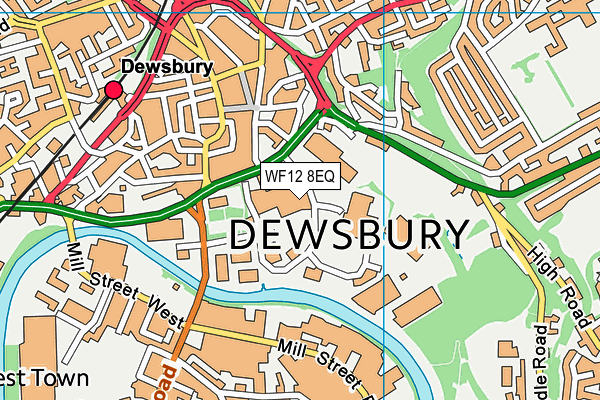 WF12 8EQ map - OS VectorMap District (Ordnance Survey)