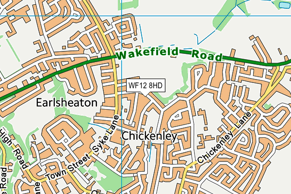 WF12 8HD map - OS VectorMap District (Ordnance Survey)