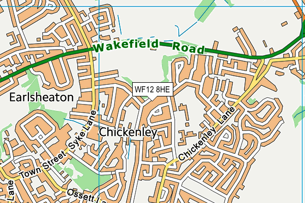 WF12 8HE map - OS VectorMap District (Ordnance Survey)