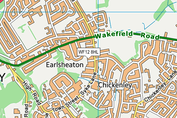 WF12 8HL map - OS VectorMap District (Ordnance Survey)