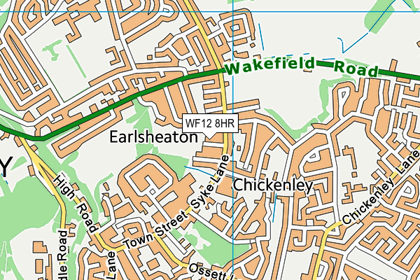 WF12 8HR map - OS VectorMap District (Ordnance Survey)