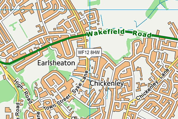 WF12 8HW map - OS VectorMap District (Ordnance Survey)