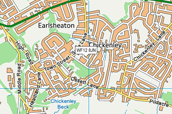 WF12 8JN map - OS VectorMap District (Ordnance Survey)