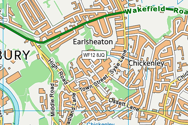WF12 8JQ map - OS VectorMap District (Ordnance Survey)