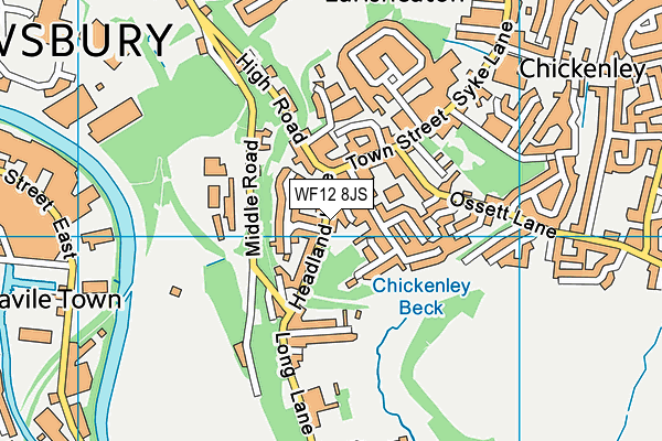 WF12 8JS map - OS VectorMap District (Ordnance Survey)