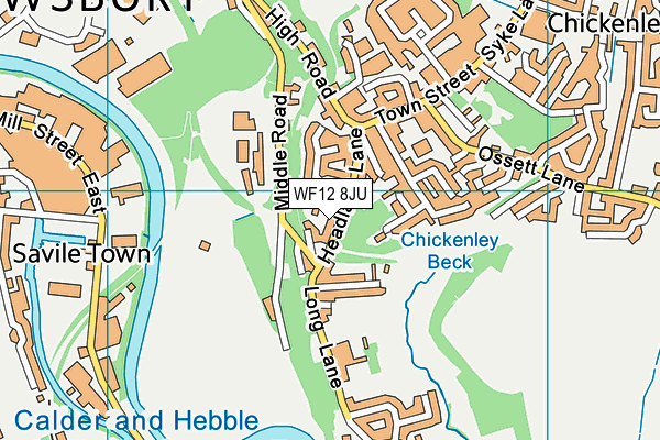 WF12 8JU map - OS VectorMap District (Ordnance Survey)