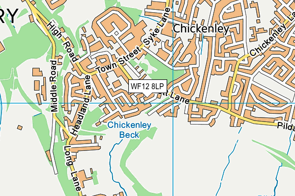 WF12 8LP map - OS VectorMap District (Ordnance Survey)