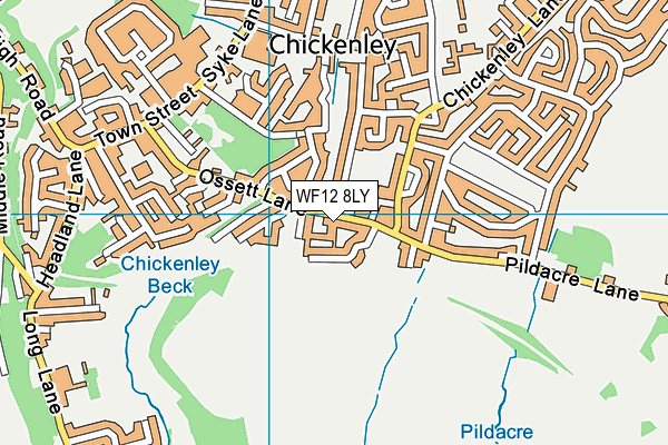 WF12 8LY map - OS VectorMap District (Ordnance Survey)