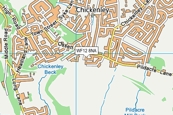 WF12 8NA map - OS VectorMap District (Ordnance Survey)