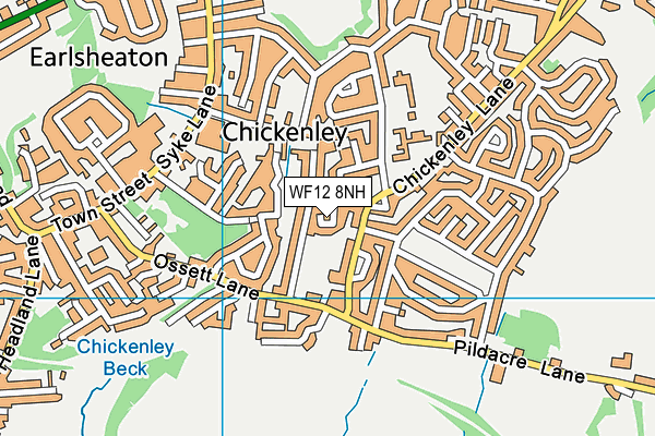 WF12 8NH map - OS VectorMap District (Ordnance Survey)