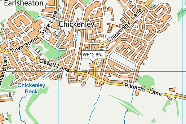 WF12 8NJ map - OS VectorMap District (Ordnance Survey)