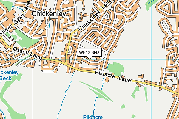 WF12 8NX map - OS VectorMap District (Ordnance Survey)