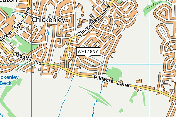 WF12 8NY map - OS VectorMap District (Ordnance Survey)