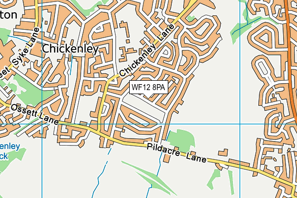 WF12 8PA map - OS VectorMap District (Ordnance Survey)