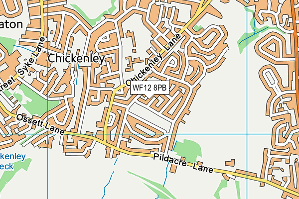 WF12 8PB map - OS VectorMap District (Ordnance Survey)