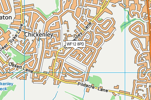 WF12 8PD map - OS VectorMap District (Ordnance Survey)