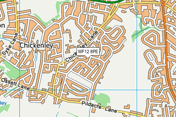 WF12 8PE map - OS VectorMap District (Ordnance Survey)