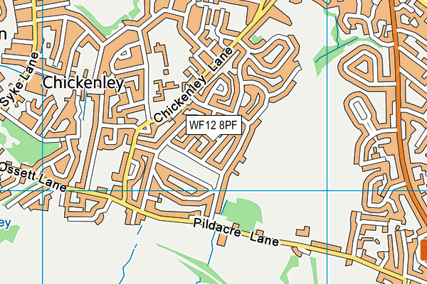 WF12 8PF map - OS VectorMap District (Ordnance Survey)