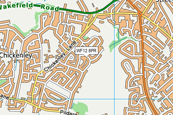 WF12 8PR map - OS VectorMap District (Ordnance Survey)