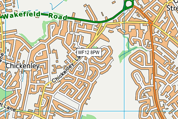 WF12 8PW map - OS VectorMap District (Ordnance Survey)