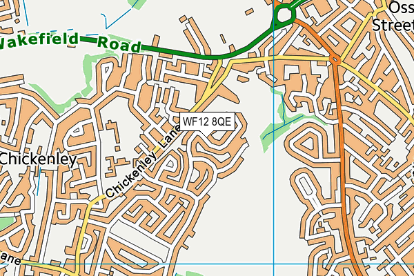 WF12 8QE map - OS VectorMap District (Ordnance Survey)
