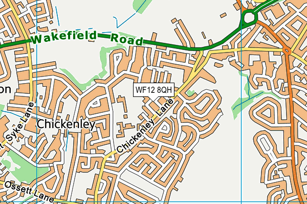 WF12 8QH map - OS VectorMap District (Ordnance Survey)