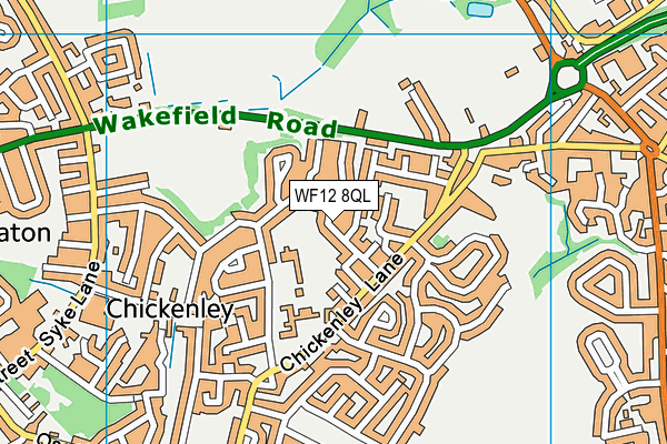 WF12 8QL map - OS VectorMap District (Ordnance Survey)