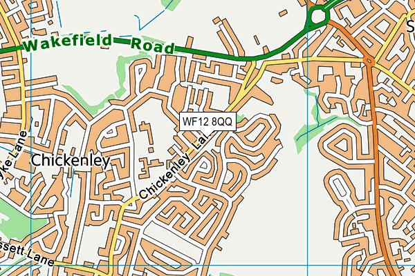 WF12 8QQ map - OS VectorMap District (Ordnance Survey)