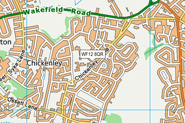 WF12 8QR map - OS VectorMap District (Ordnance Survey)