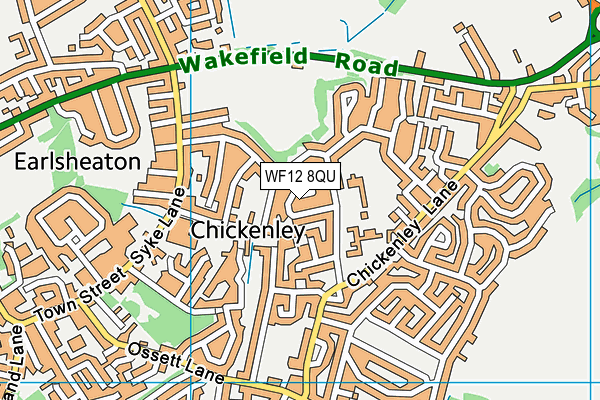 WF12 8QU map - OS VectorMap District (Ordnance Survey)