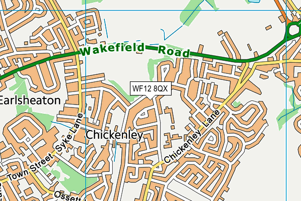 WF12 8QX map - OS VectorMap District (Ordnance Survey)