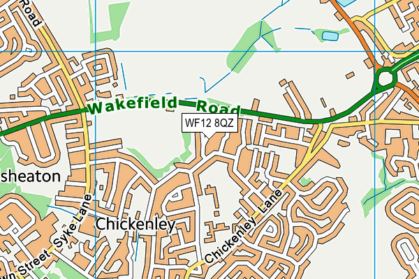 WF12 8QZ map - OS VectorMap District (Ordnance Survey)