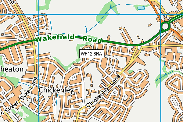 WF12 8RA map - OS VectorMap District (Ordnance Survey)