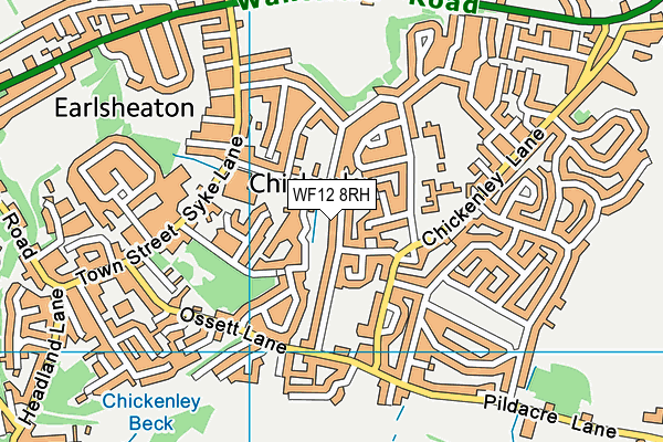 WF12 8RH map - OS VectorMap District (Ordnance Survey)