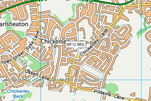 WF12 8RQ map - OS VectorMap District (Ordnance Survey)