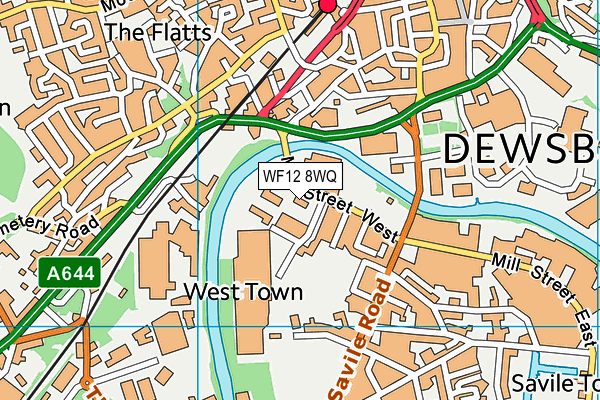 WF12 8WQ map - OS VectorMap District (Ordnance Survey)