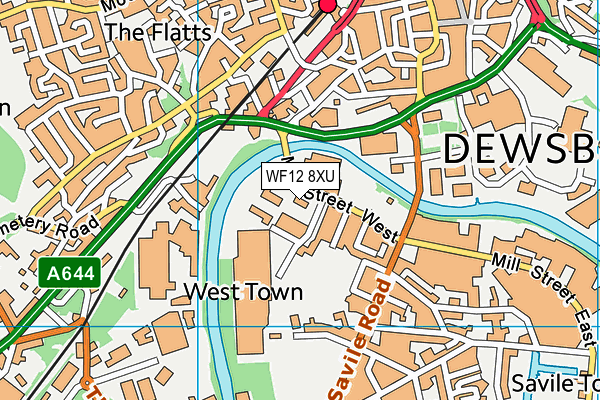 WF12 8XU map - OS VectorMap District (Ordnance Survey)