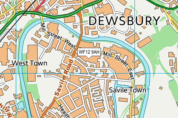 Kick Off Dewsbury map (WF12 9AH) - OS VectorMap District (Ordnance Survey)