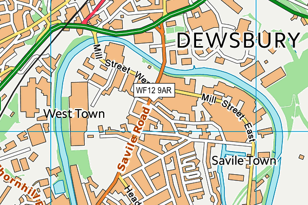 WF12 9AR map - OS VectorMap District (Ordnance Survey)