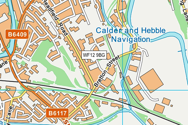 WF12 9BG map - OS VectorMap District (Ordnance Survey)