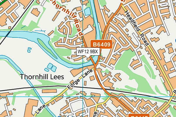 WF12 9BX map - OS VectorMap District (Ordnance Survey)