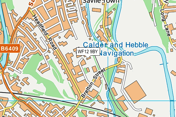 WF12 9BY map - OS VectorMap District (Ordnance Survey)